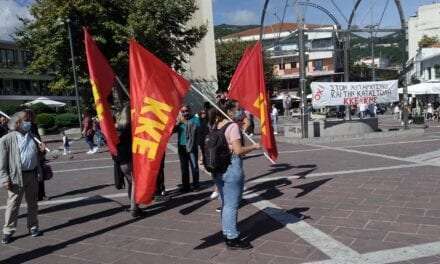 Σημερινή παρέμβαση του ΚΚΕ Ξάνθης ενάντια στον αυταρχισμό και την καταστολή